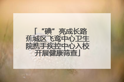 “碘”亮成长路 蕉城区飞鸾中心卫生院携手疾控中心入校开展健康筛查