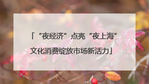 “夜经济”点亮“夜上海” 文化消费绽放市场新活力