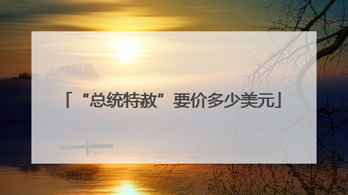 “总统特赦”要价多少美元
