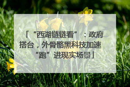 “西湖链链看”：政府搭台，外骨骼黑科技加速“跑”进现实场景