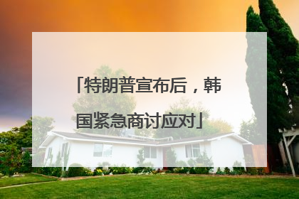 特朗普宣布后，韩国紧急商讨应对
