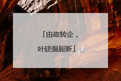 由政转企，叶建强履新