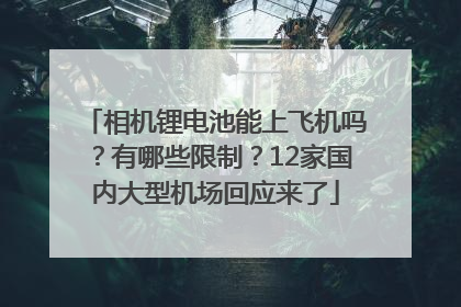 相机锂电池能上飞机吗？有哪些限制？12家国内大型机场回应来了