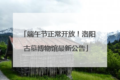 端午节正常开放！洛阳古墓博物馆最新公告