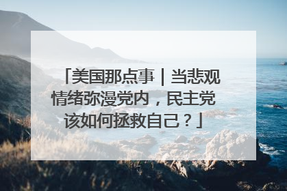 美国那点事｜当悲观情绪弥漫党内，民主党该如何拯救自己？