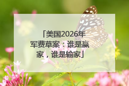 美国2026年军费草案：谁是赢家，谁是输家