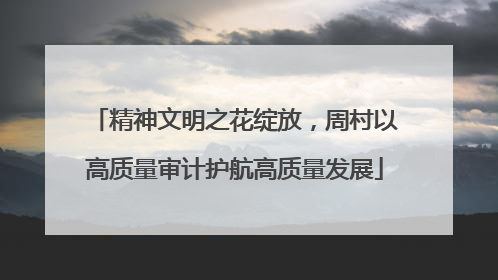 精神文明之花绽放，周村以高质量审计护航高质量发展