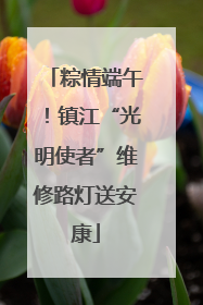 粽情端午！镇江“光明使者”维修路灯送安康