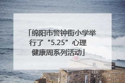 绵阳市警钟街小学举行了“5.25”心理健康周系列活动
