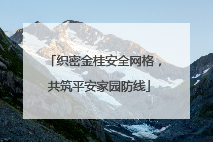 织密金桂安全网格，共筑平安家园防线