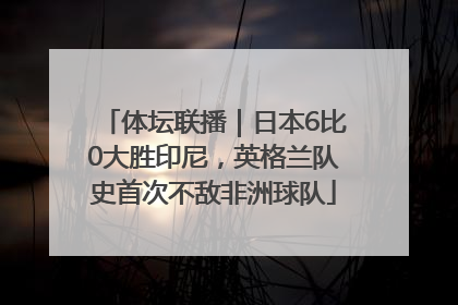 体坛联播｜日本6比0大胜印尼，英格兰队史首次不敌非洲球队