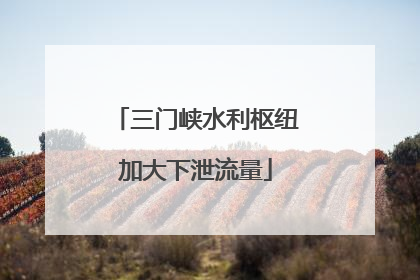 三门峡水利枢纽加大下泄流量