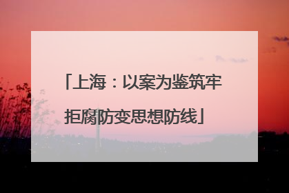 上海：以案为鉴筑牢拒腐防变思想防线