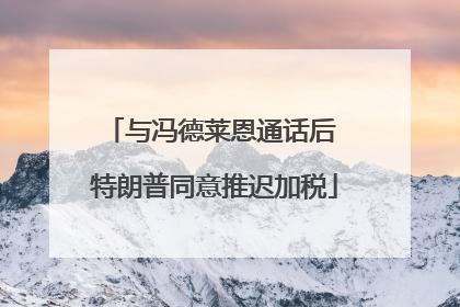 与冯德莱恩通话后 特朗普同意推迟加税