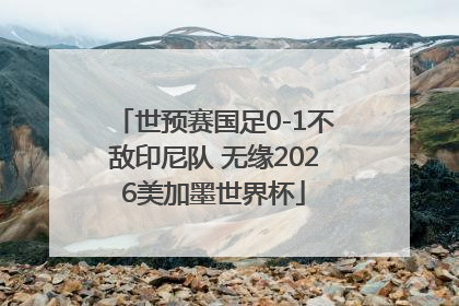 世预赛国足0-1不敌印尼队 无缘2026美加墨世界杯