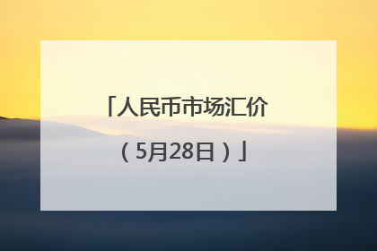 人民币市场汇价（5月28日）