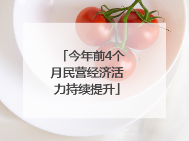 今年前4个月民营经济活力持续提升
