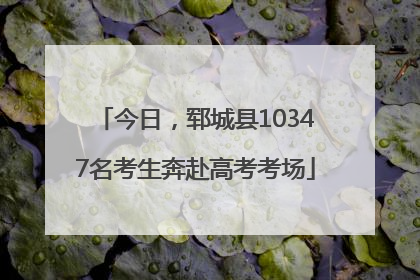 今日，郓城县10347名考生奔赴高考考场