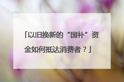 以旧换新的“国补”资金如何抵达消费者？