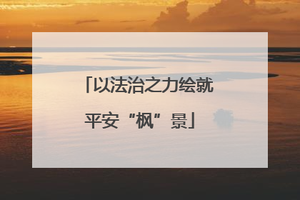 以法治之力绘就平安“枫”景