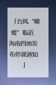 台风“蝴蝶”临近 海南四地发布停课通知