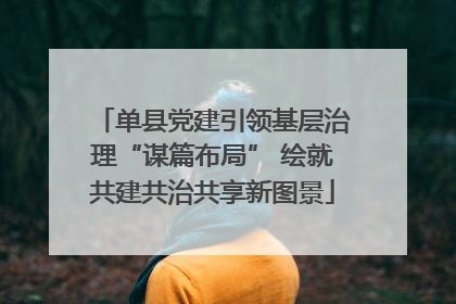 单县党建引领基层治理“谋篇布局” 绘就共建共治共享新图景