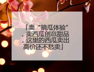 卖“摘瓜体验”，卖西瓜创意甜品，这里的西瓜卖出高价还不愁卖