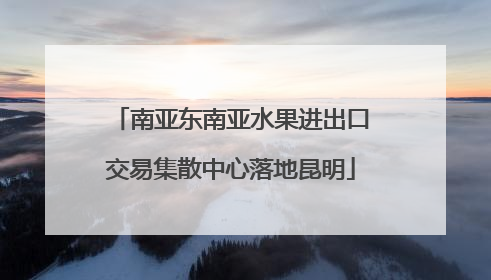 南亚东南亚水果进出口交易集散中心落地昆明