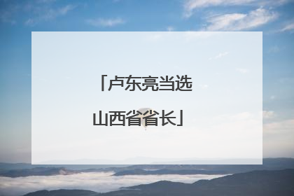 卢东亮当选山西省省长