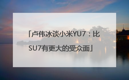 卢伟冰谈小米YU7：比SU7有更大的受众面