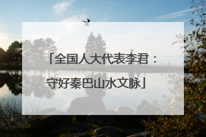 全国人大代表李君：守好秦巴山水文脉