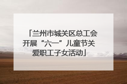兰州市城关区总工会开展“六一”儿童节关爱职工子女活动