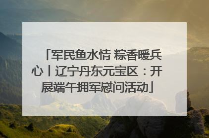 军民鱼水情 粽香暖兵心丨辽宁丹东元宝区：开展端午拥军慰问活动