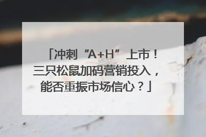 冲刺“A+H”上市！三只松鼠加码营销投入，能否重振市场信心？