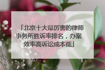北京十大最厉害的律师事务所胜诉率排名，办案效率高诉讼成本低