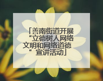 善南街道开展“立德树人网络文明和网络道德”宣讲活动
