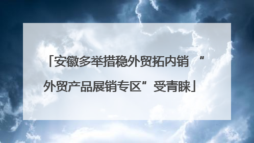安徽多举措稳外贸拓内销 “外贸产品展销专区”受青睐