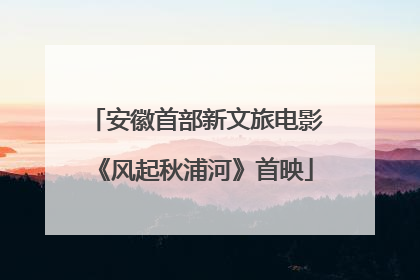 安徽首部新文旅电影《风起秋浦河》首映