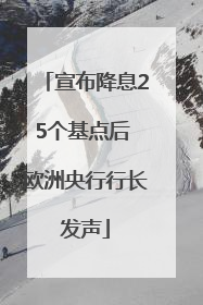 宣布降息25个基点后 欧洲央行行长发声