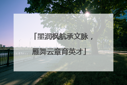 墨润枫航承文脉，雁舞云章育英才