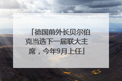德国前外长贝尔伯克当选下一届联大主席，今年9月上任