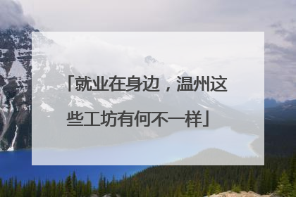 就业在身边，温州这些工坊有何不一样
