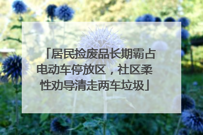 居民捡废品长期霸占电动车停放区，社区柔性劝导清走两车垃圾