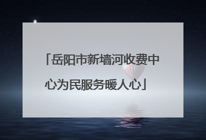 岳阳市新墙河收费中心为民服务暖人心