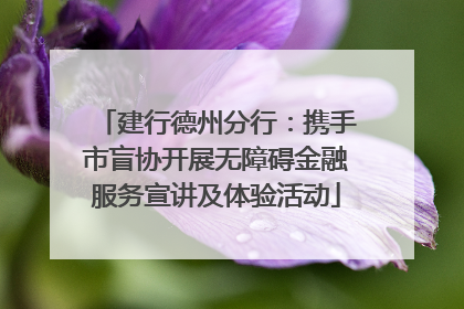 建行德州分行：携手市盲协开展无障碍金融服务宣讲及体验活动