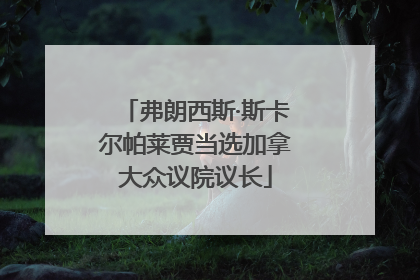 弗朗西斯·斯卡尔帕莱贾当选加拿大众议院议长