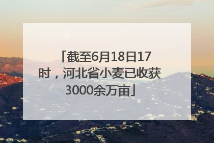 截至6月18日17时，河北省小麦已收获3000余万亩