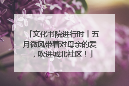 文化书院进行时丨五月微风带着对母亲的爱，吹进城北社区！