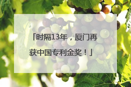 时隔13年，厦门再获中国专利金奖！