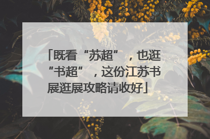 既看“苏超”，也逛“书超”，这份江苏书展逛展攻略请收好